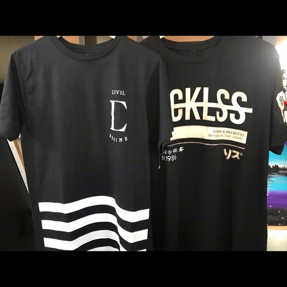 Lot of 2 Civil Regime and Young & Reckless Tee / Tshirt - Picture 2 of 3